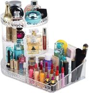 ipegtop clear acrylic makeup organiser with 360 degree rotation - adjustable jewelry cosmetic perfume display stand box - spacious dresser, bedroom, bathroom storage solution logo