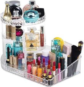 img 4 attached to iPEGTOP Clear Acrylic Makeup Organiser with 360 Degree Rotation - Adjustable Jewelry Cosmetic Perfume Display Stand Box - Spacious Dresser, Bedroom, Bathroom Storage Solution