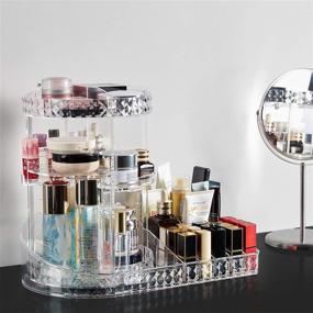 img 2 attached to iPEGTOP Clear Acrylic Makeup Organiser with 360 Degree Rotation - Adjustable Jewelry Cosmetic Perfume Display Stand Box - Spacious Dresser, Bedroom, Bathroom Storage Solution