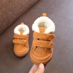 img 2 attached to 🌨️ Warm Fleece Baby Boys Girls Snow Boots - Anti Slip Toddler First Walkers for Kids Winter Shoes