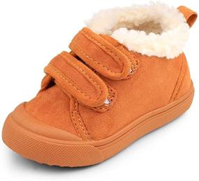 img 4 attached to 🌨️ Warm Fleece Baby Boys Girls Snow Boots - Anti Slip Toddler First Walkers for Kids Winter Shoes