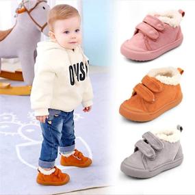 img 3 attached to 🌨️ Warm Fleece Baby Boys Girls Snow Boots - Anti Slip Toddler First Walkers for Kids Winter Shoes