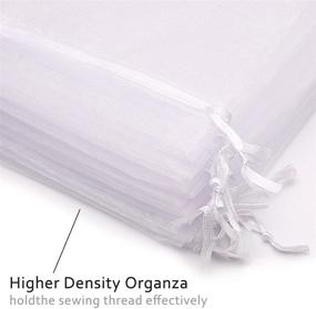 img 2 attached to 50Pcs White Sheer Drawstring Organza Jewelry Pouches 3.15x4 inch (8x10cm) for Wedding Party Christmas Favor Gift Bags - Akstore