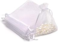 50pcs white sheer drawstring organza jewelry pouches 3.15x4 inch (8x10cm) for wedding party christmas favor gift bags - akstore logo