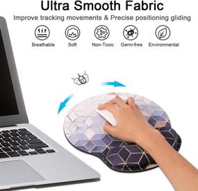 img 1 attached to 🖱️ Ergonomic Gel Wrist Rest Mouse Pad by iLeadon - Non-Slip Rubber Base - Relieve Pain & Enhance Office Ergonomics - Abstract Cubes Design