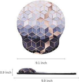 img 2 attached to 🖱️ Ergonomic Gel Wrist Rest Mouse Pad by iLeadon - Non-Slip Rubber Base - Relieve Pain & Enhance Office Ergonomics - Abstract Cubes Design