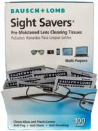 🧻 bausch & lomb sight savers lens cleaning tissues - pre-moistened, pack of 100, 2 bulk logo