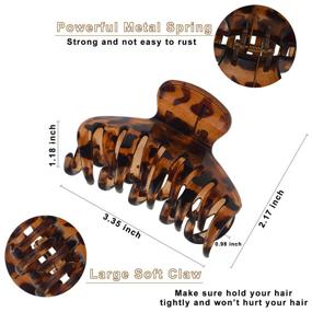 img 2 attached to 💇 Stylish Hair Claw Clips Set: 4Pcs Large Claw Clips for Women and Girls with Thin and Thick Hair