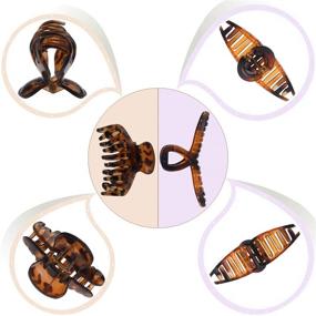 img 1 attached to 💇 Stylish Hair Claw Clips Set: 4Pcs Large Claw Clips for Women and Girls with Thin and Thick Hair