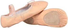 img 2 attached to DANCEWOOD Leather Ballet Slippers Toddlers