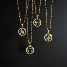 img 1 attached to ✨ Make a Stellar Statement with cmoonry’s 18K Gold Plated Horoscope Constellation Zodiac Sign Necklace - A Fashionable CZ Identity Symbol for a Unique Birthday Gift