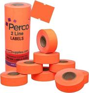 🔴 vibrant fluorescent red perco labels: perfect fit for perco 2 line labeler gun - 1 sleeve logo