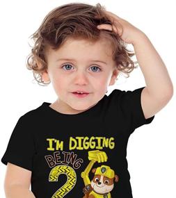 img 2 attached to Optimized Paw Patrol 2nd Birthday Shirt featuring Rubble's Digging Adventure