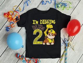 img 1 attached to Optimized Paw Patrol 2nd Birthday Shirt featuring Rubble's Digging Adventure