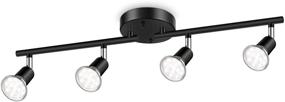 img 4 attached to 🔦 Ascher 4-Light LED Track Lighting Kit - Flexibly Rotatable Light Heads - 4 Way Ceiling Spotlight in Black Finish - Includes 4 GU10 LED Bulbs (4W 400LM) - Daylight White 5000K