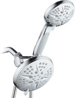 🚿 hotel spa combo shower heads - high pressure 6 inch showerhead with 4.3 inch handheld spray – 48-setting showerhead, chrome finish, 5ft hose logo