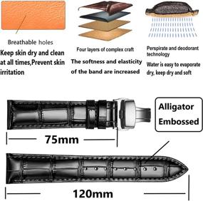 img 3 attached to Upgrade Your Watch with the Moran Alligator Replacement Deployment Strap - 18mm Men's Watches