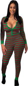 img 4 attached to 🎄 Women's Christmas Jumpsuit Pajama Set for Sleepwear, Clubwear, and Nightwear