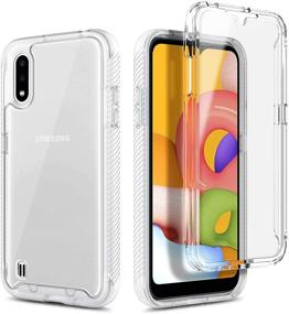 img 3 attached to 📱 E-Began Чехол для Samsung Galaxy A01 с встроенным защитным экраном - Полноценная защита, ударопрочность и прочность, прочный бампер