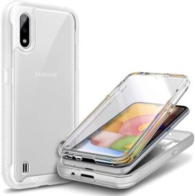 img 4 attached to 📱 E-Began Clear Case for Samsung Galaxy A01 with Built-in Screen Protector - Full-Body Protection, Shockproof and Durable Rugged Bumper Cover