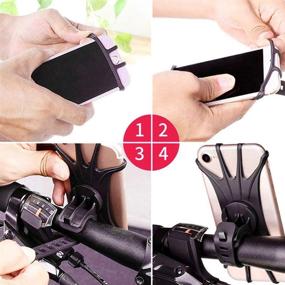 img 1 attached to 🚲 Universal Silicone Bike Phone Mount Holder - 2Pack, 360° Rotation - Motorcycle Phone Mount for Bikes