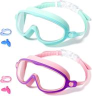 👦 kids swim goggles, 2-pack - wide view, anti-fog, uv protection, for children age 3-15 logo