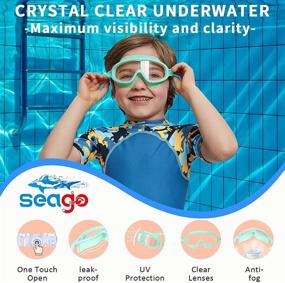 img 3 attached to 👦 Kids Swim Goggles, 2-Pack - Wide View, Anti-Fog, UV Protection, for Children Age 3-15