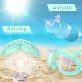 img 2 attached to 👦 Kids Swim Goggles, 2-Pack - Wide View, Anti-Fog, UV Protection, for Children Age 3-15