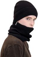 double-layer knit fleece lined circle loop neck warmer for women and men - winter neck gaiter by poem park logo