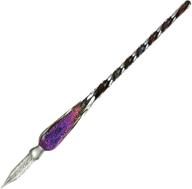 molshine handmade glass dip pen crystal glass pen calligraphy signature pen business present (purple) logo