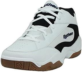 img 1 attached to 🐍 White and Black Python Wide Indoor Mid Racquetball (Squash, Indoor Pickleball, Badminton, Volleyball) Shoe (EE) Width