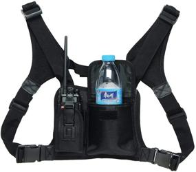 img 3 attached to ABBREE Chest Harness Front Pack Pouch Holster Vest Rig Carry Case For Baofeng UV-5R UV-82 TYT Ham Two Way Radio Walkie Talkie (Rescue Essentials) (Leather Black)