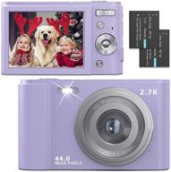 📷 ultra hd 2.7k vlogging camera with 44mp, 2.88 inch lcd, 16x digital zoom, led fill light - compact point and shoot camera for kids/teens/students/beginners (purple) logo
