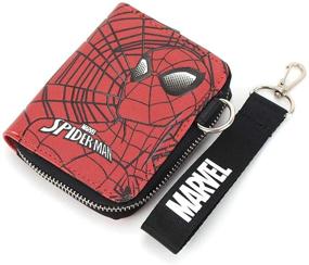 img 2 attached to 🕷️ WINGHOUSE Marvel Avengers Spider-Man Comic Bifold Zipper PU Leather Card Wallet: The Ultimate Hand Strap Companion