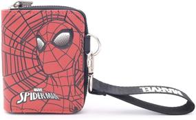 img 4 attached to 🕷️ WINGHOUSE Marvel Avengers Spider-Man Comic Bifold Zipper PU Leather Card Wallet: The Ultimate Hand Strap Companion