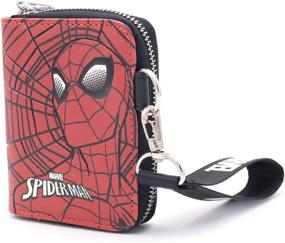 img 3 attached to 🕷️ WINGHOUSE Marvel Avengers Spider-Man Comic Bifold Zipper PU Leather Card Wallet: The Ultimate Hand Strap Companion