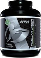 🥛 muscle feast micellar casein protein - 100% all natural, pasture raised, hormone free, soy free slow absorbing european micellar casein - 20g protein, 88 calories - unflavored 4lb, 75 servings logo