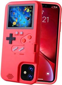 img 4 attached to POKPOW Handheld Game Console Phone Case For IPhone 11 Case With Built In 36 Retro Games Compatible With IPhone 11 Anti-Scratch Shock Absorption Cover (Red)