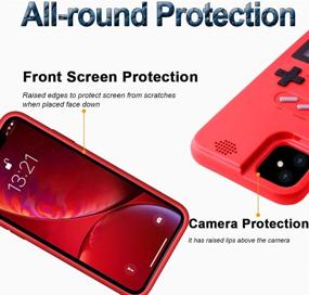 img 1 attached to POKPOW Handheld Game Console Phone Case For IPhone 11 Case With Built In 36 Retro Games Compatible With IPhone 11 Anti-Scratch Shock Absorption Cover (Red)