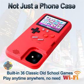 img 3 attached to POKPOW Handheld Game Console Phone Case For IPhone 11 Case With Built In 36 Retro Games Compatible With IPhone 11 Anti-Scratch Shock Absorption Cover (Red)