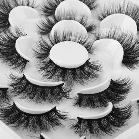 img 4 attached to Calphdiar False Eyelashes: 20mm Mink Lashes - Fluffy Dramatic Volume - 10 Pairs Pack (3D/5D Natural Look)