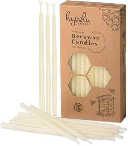 img 4 attached to 🕯️ Hyoola Beeswax Birthday Candles - Pack of 50 - Natural Dripless Decorative Candles with Long Lasting Burn - Elegant Taper Design, Soothing Scent - 6" Tall - Handmade in USA