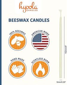 img 3 attached to 🕯️ Hyoola Beeswax Birthday Candles - Pack of 50 - Natural Dripless Decorative Candles with Long Lasting Burn - Elegant Taper Design, Soothing Scent - 6" Tall - Handmade in USA