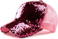 🧢 sequin hat magic: reversible adjustable baseball cap for women - size 56-58cm / 22"-23 logo