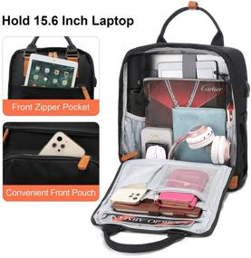 img 1 attached to LOVEVOOK School Backpack for Women and Men with USB Charging Port - Black