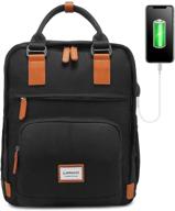 lovevook school backpack for women and men with usb charging port - black logo