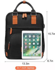 img 3 attached to LOVEVOOK School Backpack for Women and Men with USB Charging Port - Black