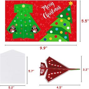 img 1 attached to Geefuun Christmas Crafts for Kids: 36 Paper Airplane Cards, Envelopes, Stickers - Ideal Xmas Party Classroom Gift Favor