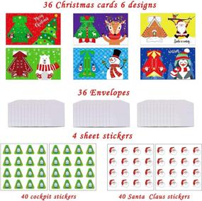 img 2 attached to Набор рождественских ремесел Geefuun для детей: 36 бумажных воздушных шаров, конвертов, наклеек - идеальный подарок для уроков на Рождество