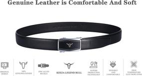 img 3 attached to Genuine Leather Adjustable Automatic A03 Black Men's Accessories for Belts